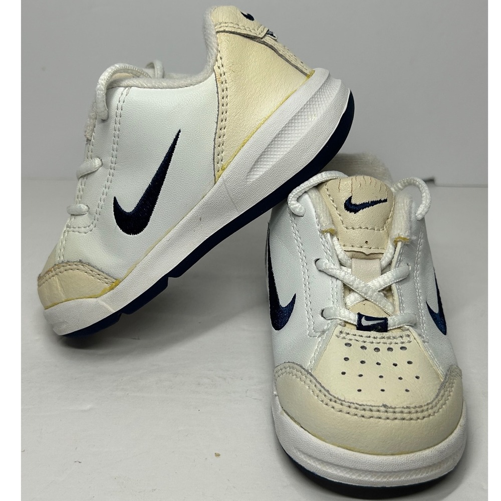 Vintage Nike (Play) Baby Toddler Shoes Sneakers White Leather Size 5C